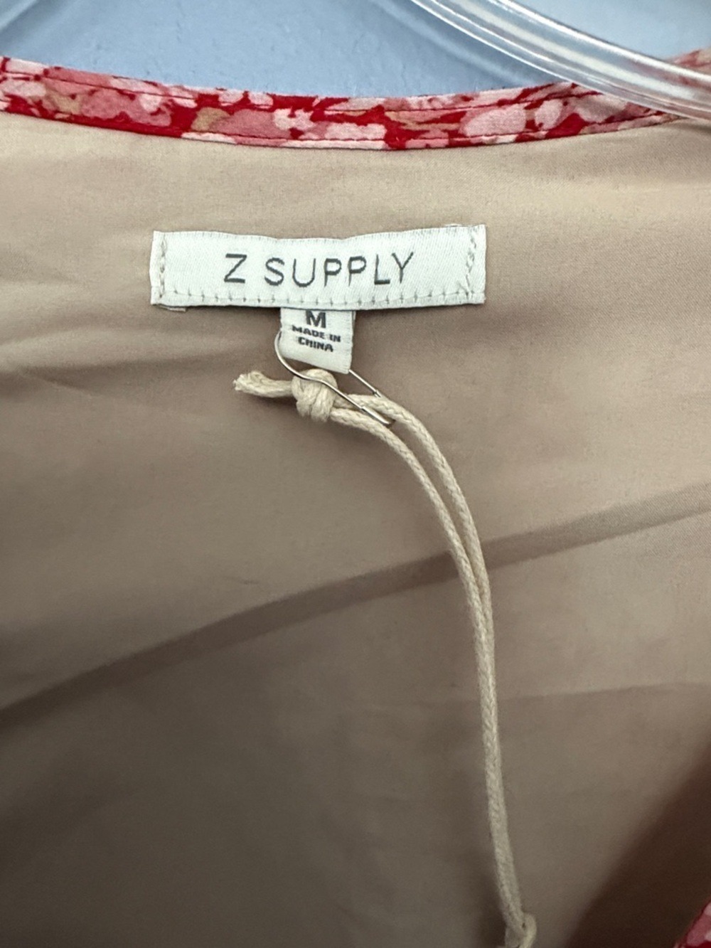 Z SUPPLY Della Cranberry Floral Maxi Dress Tiered V-Neck Long Sleeve NWT Medium - Picture 10 of 15
